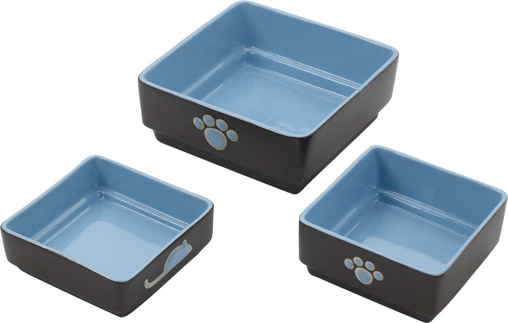 Spot Four Square Bowl Cat Blue 5in
