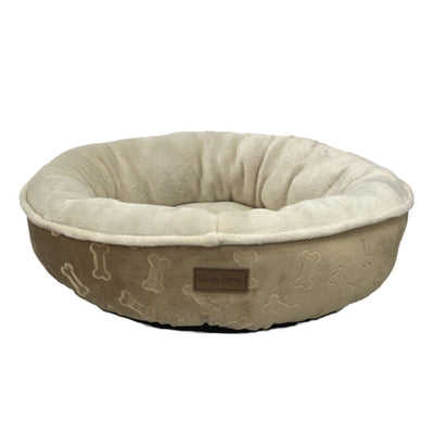 Ethical Pet Sleep Zone Embossed Bone Round18" Taupe