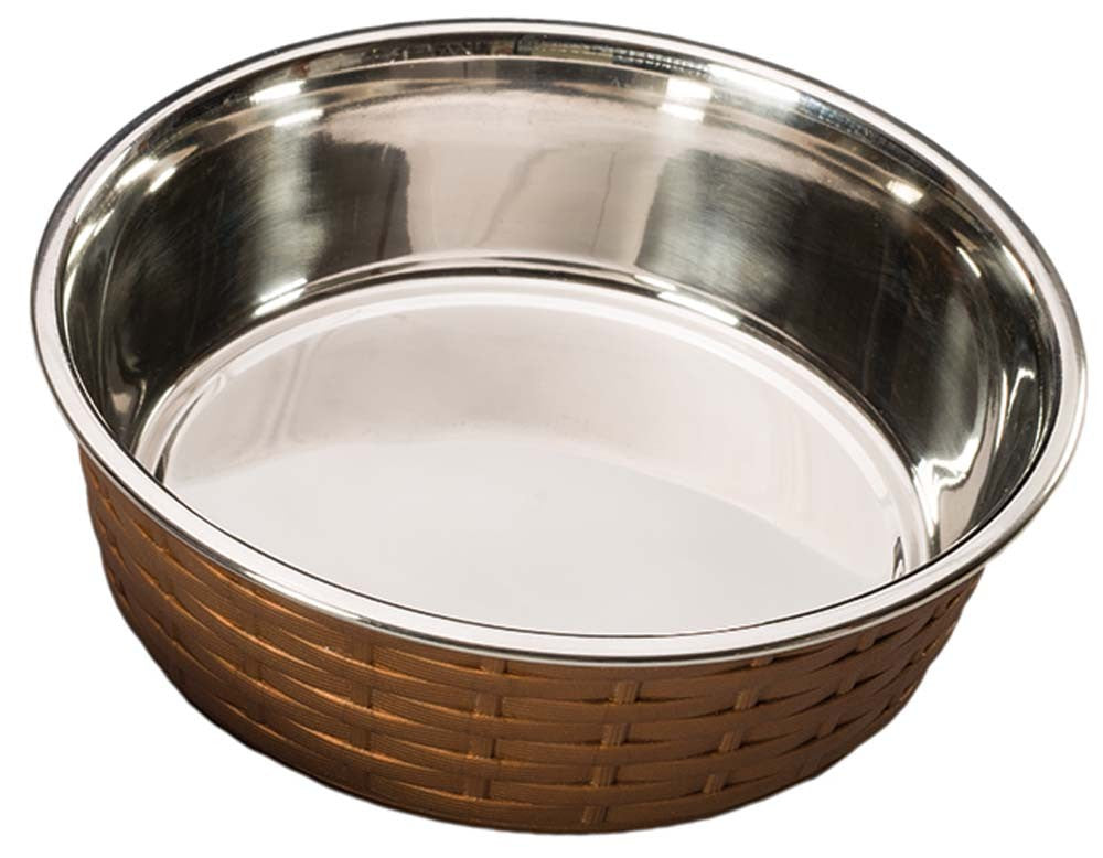 Spot Soho Basket Weave Dog Bowl Copper 1ea/15 oz