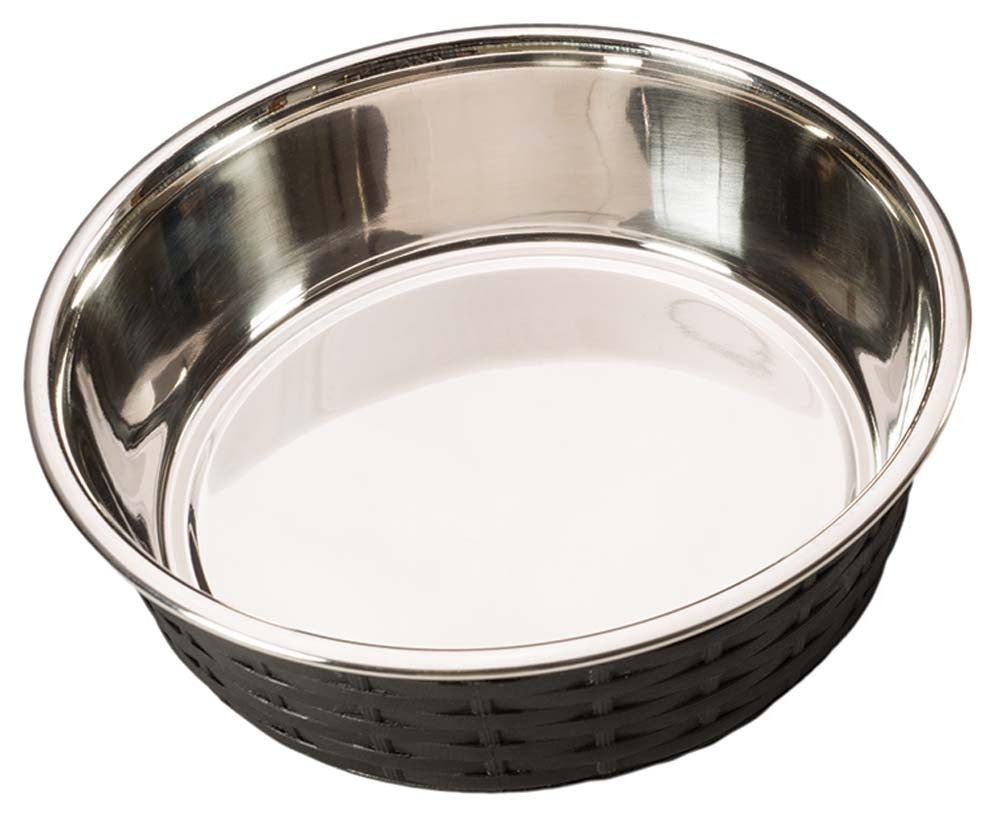 Spot Soho Basket Weave Dog Bowl Black 15oz