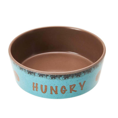 Spot Unbreak-A-Bowlz Stoneware Dog Bowl Turquoise/Tan 1ea/SM, 5 in