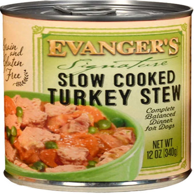 Evanger's Signature Series Wet Dog Food Slow Cooked Turkey Stew 12oz 12pk