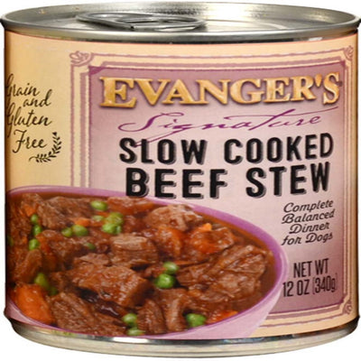 Evanger's Signature Series Wet Dog Food Slow Cooked Beef Stew 12oz 12pk