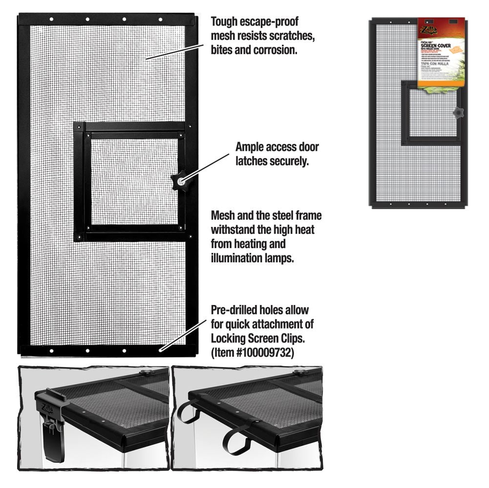 Zilla Fresh Air Screen Cover with Hinged Door 1ea/20 X 10 in