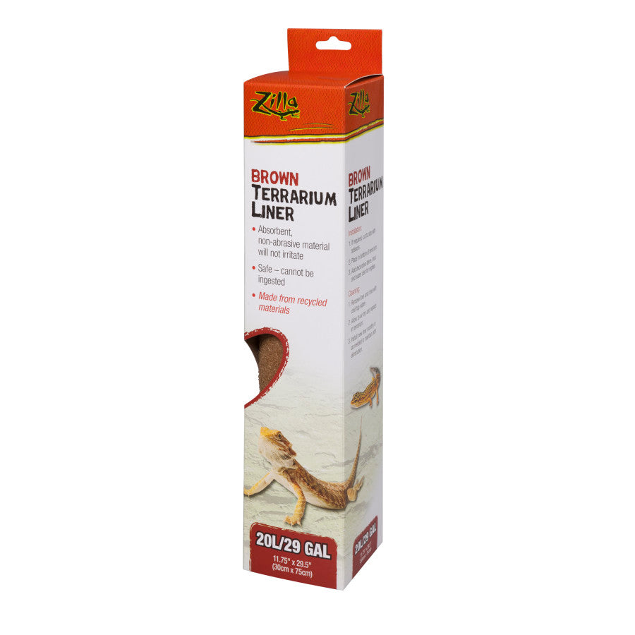 Zilla Reptile Terrarium Liner Brown, 1ea/20L/29/37 gal