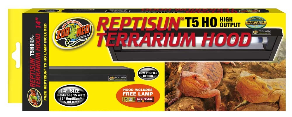 Zoo Med ReptiSun T5 High Output Light Hood with 5.0 UVB Lamp 14in