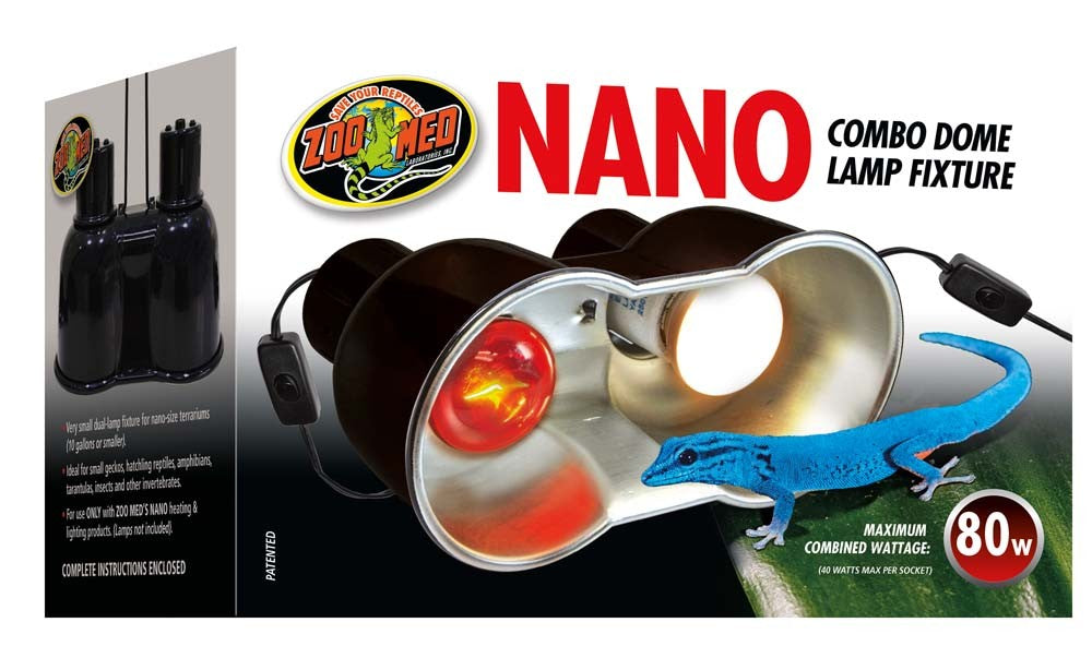 Zoo Med Nano Combo Dome Lamp Fixture Black 8 In X 4 In