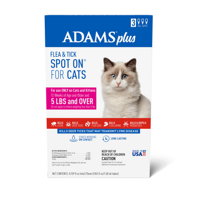 Adams Plus Flea  Tick Spot On for Cats 1ea/Over 5 lb