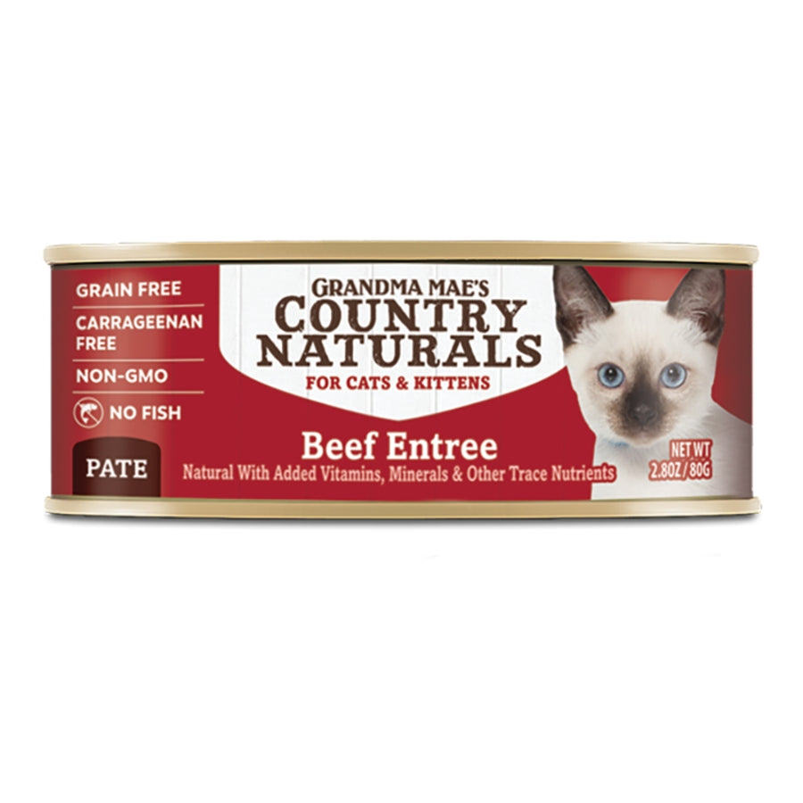 Grandma Mae's Grain Free Cat & Kitten Pates Beef 24ea/2.8oz
