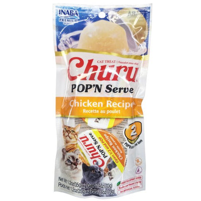 Inaba Churu Pop'N Serve Cat Treat Chicken 2.46oz. (Case of 4)
