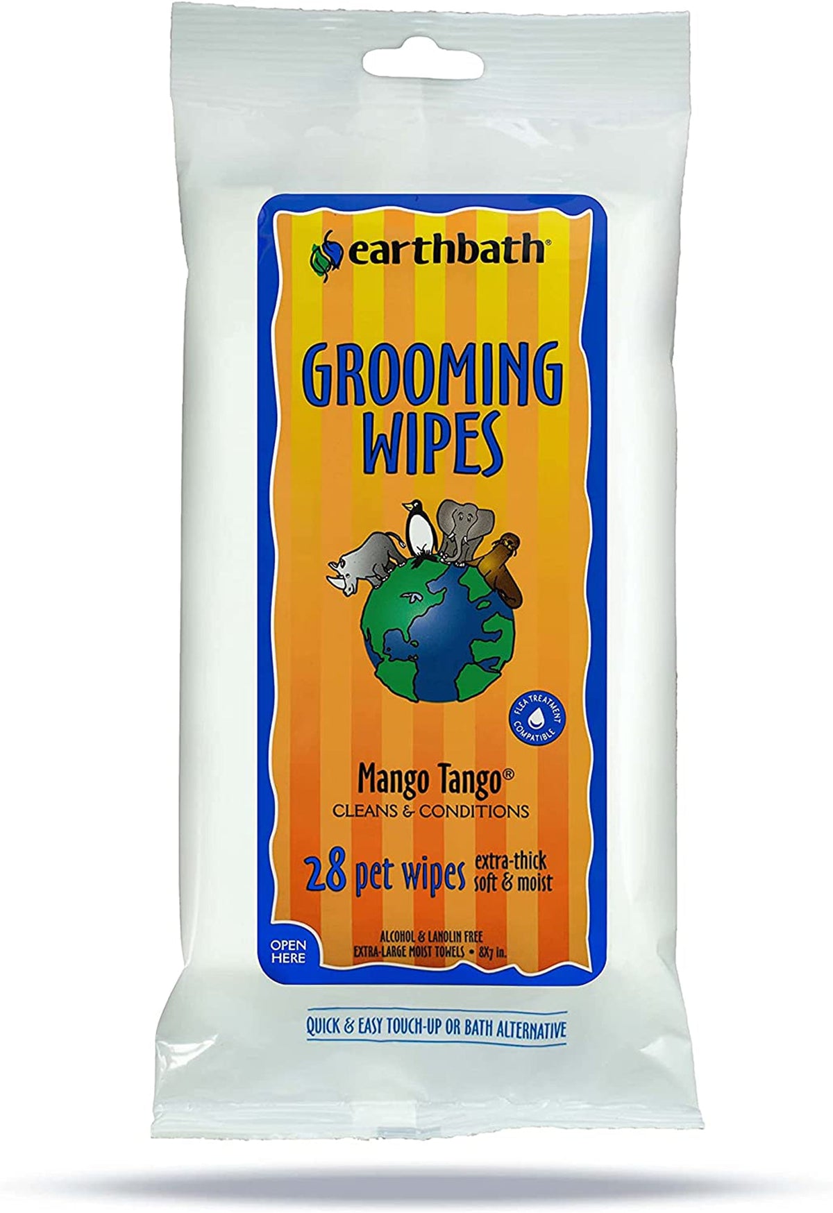 earthbath Grooming Wipes Green Tea Leaf 28ct