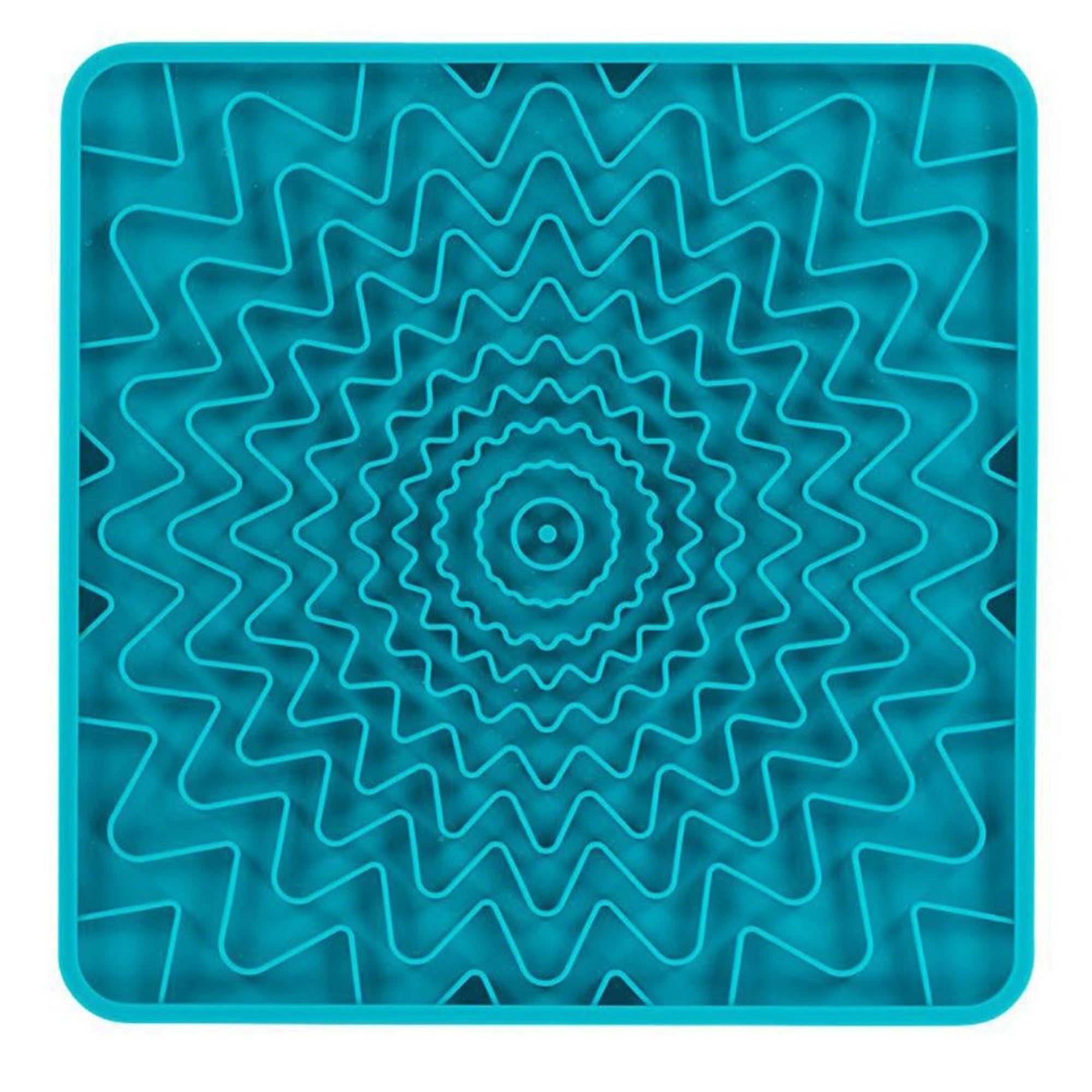 Messy Mutts Dog Framed Silicone Interactive Licking Mat 10In X 10In Blue