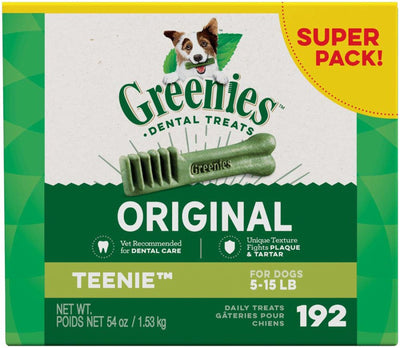 Greenies Dog Dental Treats Teenie, Original, 1ea/54 oz, 192 ct