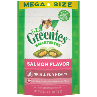 Greenies Feline SmartBites Skin  Fur Crunchy  Soft Adult Cat Treats Salmon, 1ea/4.6 oz