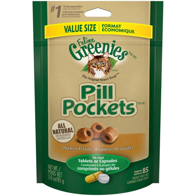Greenies Feline Pill Pockets Cat Treats Chicken, 1ea/3 oz, 85 ct