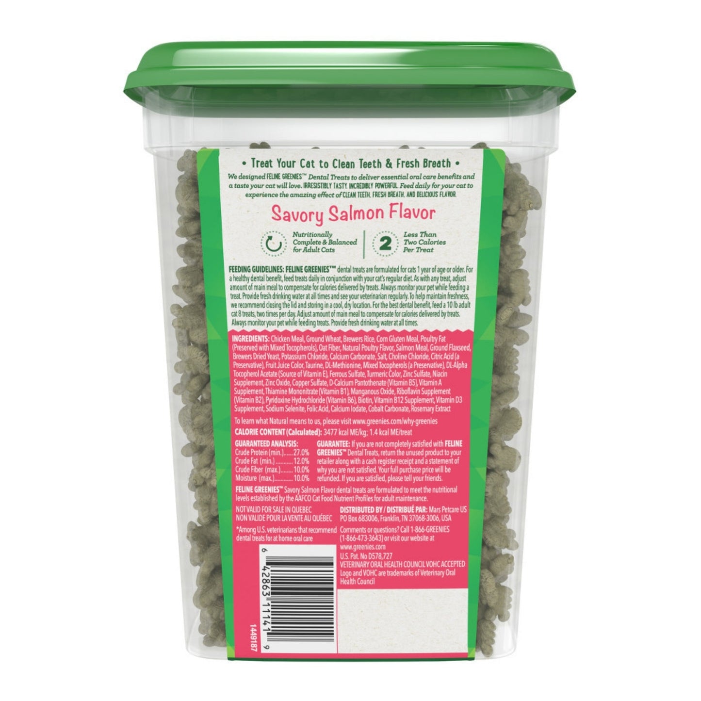 Greenies Feline Adult Cat Dental Treats Savory Salmon, 1ea/9.75 oz