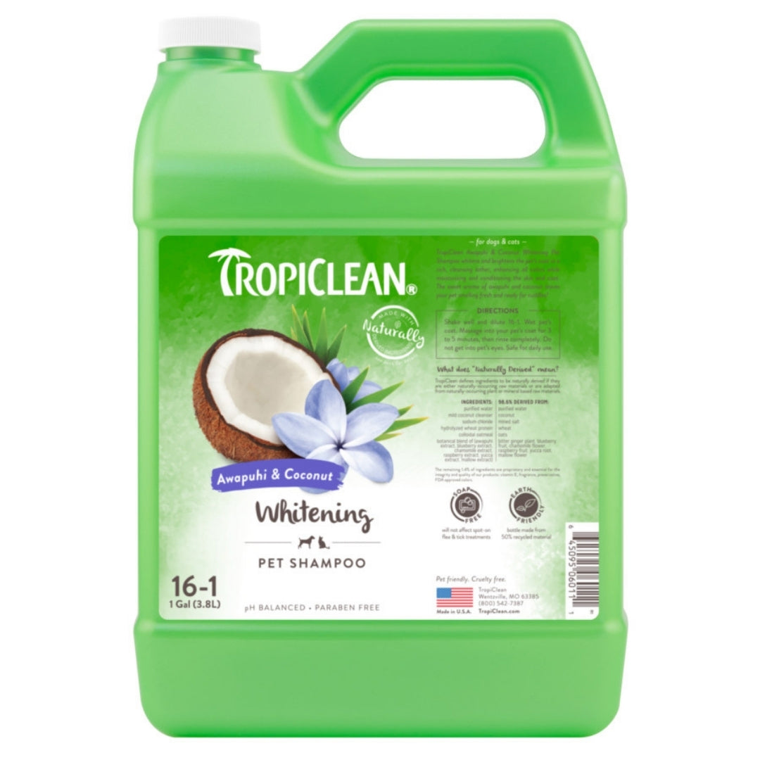 TropiClean Awapuhi & Coconut Whitening Shampoo for Pets 1gal