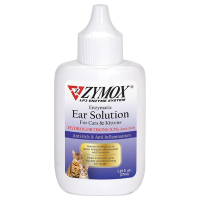 Zymox Enzymatic Ear Solution 0.5 Hydrocortisone for Cats  Kittens 1ea/1.25 oz