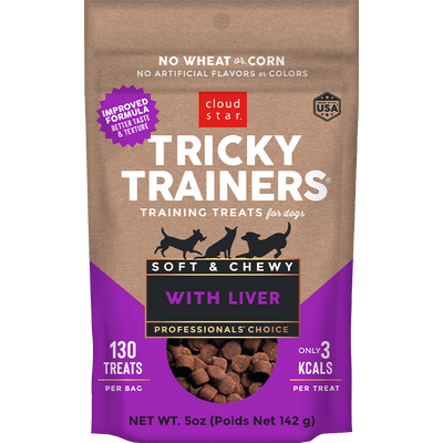 Cloud Star Chewy Tricky Trainers Liver Flavor Dog Treats; 5oz. Bag