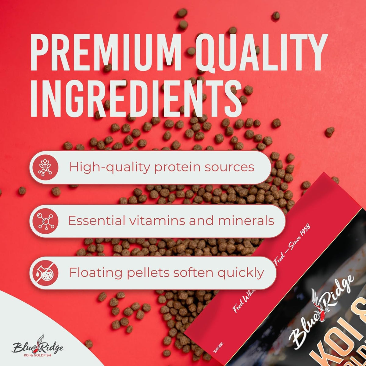 Blue Ridge Koi & Goldfish Food Growth Large Pellet 2lb