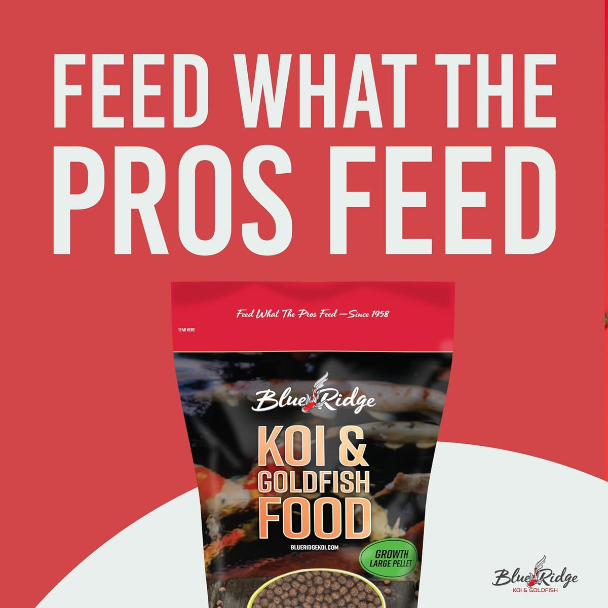 Blue Ridge Koi & Goldfish Food Growth Large Pellet 2lb
