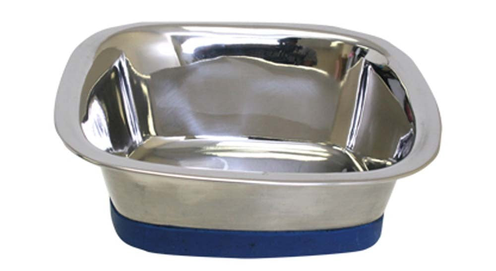 OurPets Premium Stainless Steel Square Dog Bowl Silver 1ea/LG