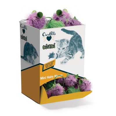 Ourpets Mini Hairy Mouse Bulk Cat Toy Display 48Pc