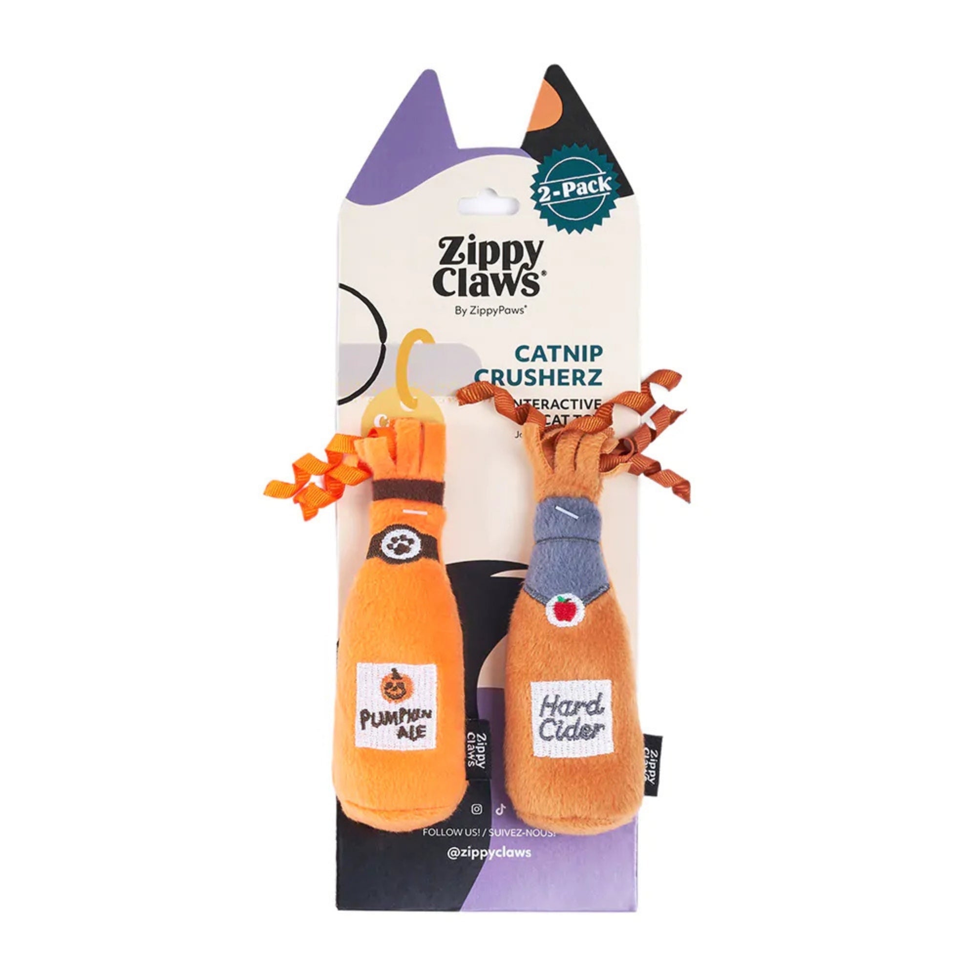 Zippyclaws Catnip Crusherz Hard Cider/Pumpkin Ale 2 Pk