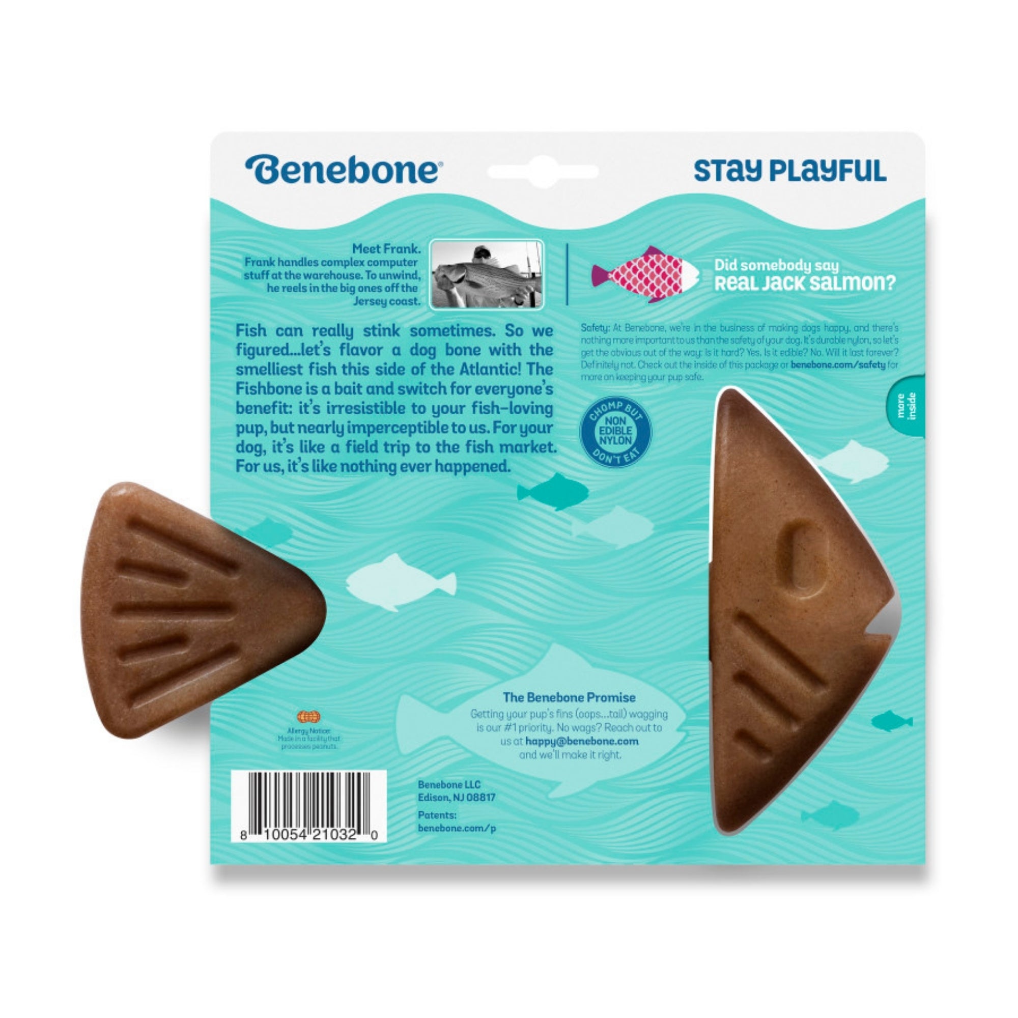 !Benebone Fishbone Dog Chew Toy Salmon, 1ea/XL