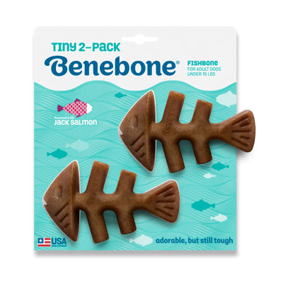 !Benebone Fishbone Dog Chew Toy Salmon, 1ea/XS|2 pk