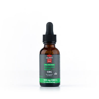 Primal 500 Mg Organic Full Spectrum Hemp Oil W- Cbg For Large Dogs
