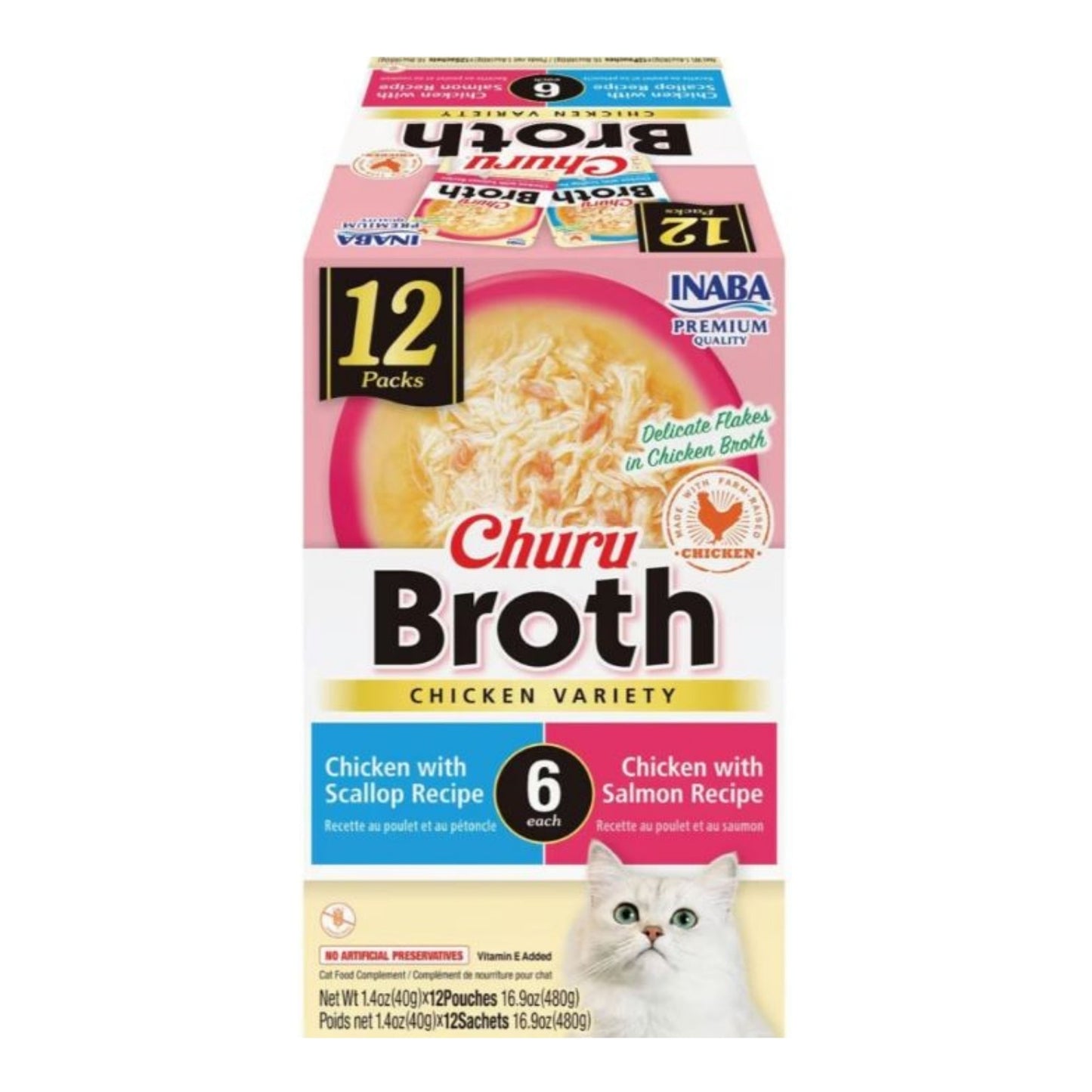 Inaba Churu Broth Variety Pack Chicken 16.8oz. 12 Pk