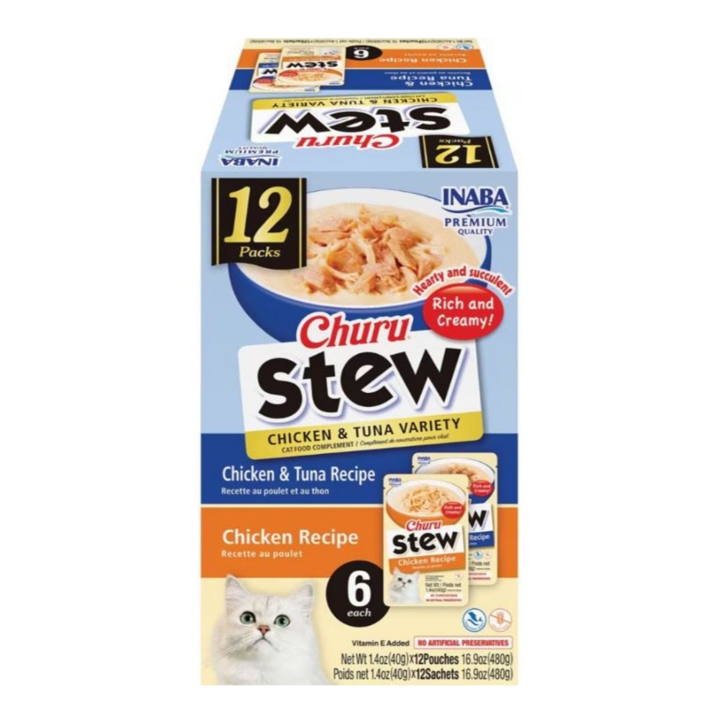 Inaba Churu Stew Variety Pack Chicken/Tuna 16.8oz. 12 Pk