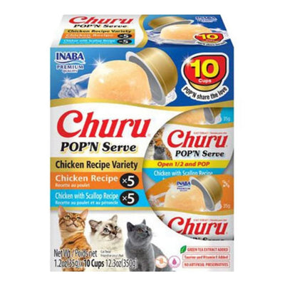 Inaba Churu Pop'N Serve Variety Pack Cat Treat Chicken Variety 12.3oz.
