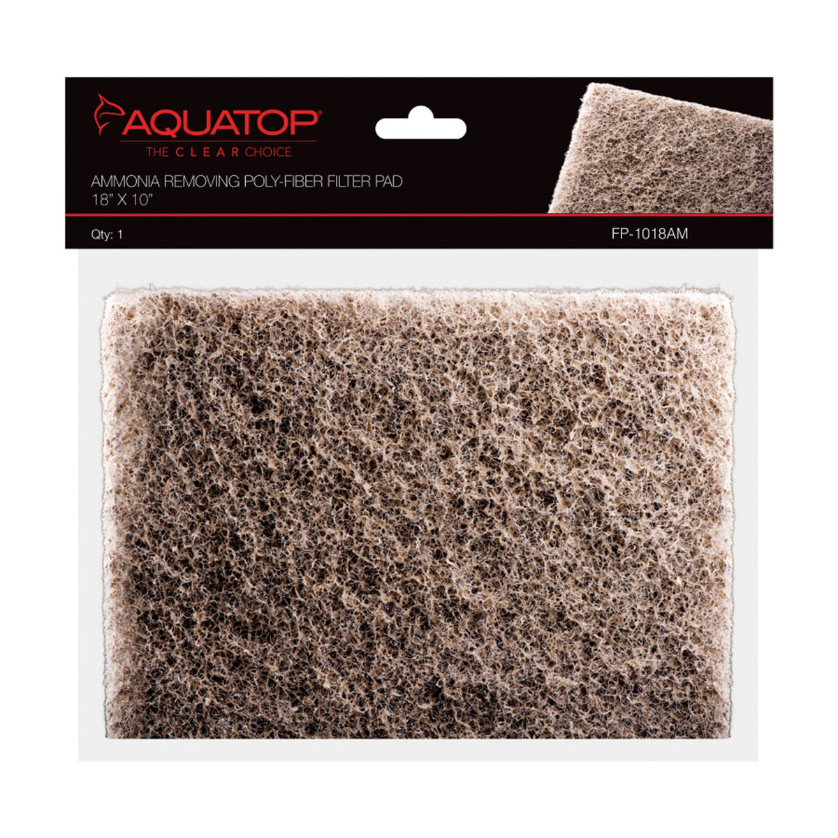 Aquatop Ammonia Removing Polyfiber Filter Pad 1ea-18X10; 1Pc