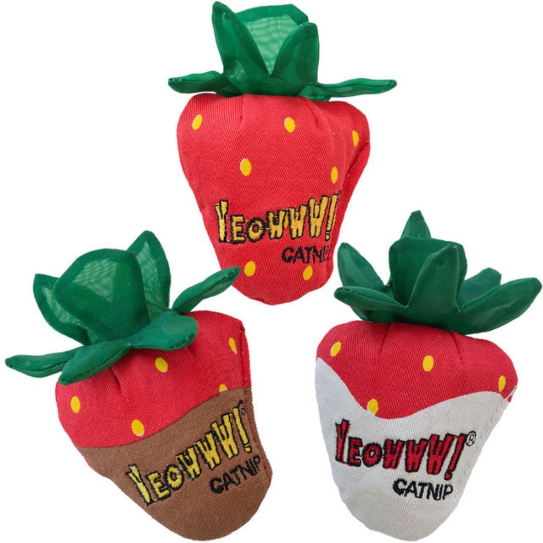 Yeowww Strawberry Catnip Cat Toy Multi, 3 pk