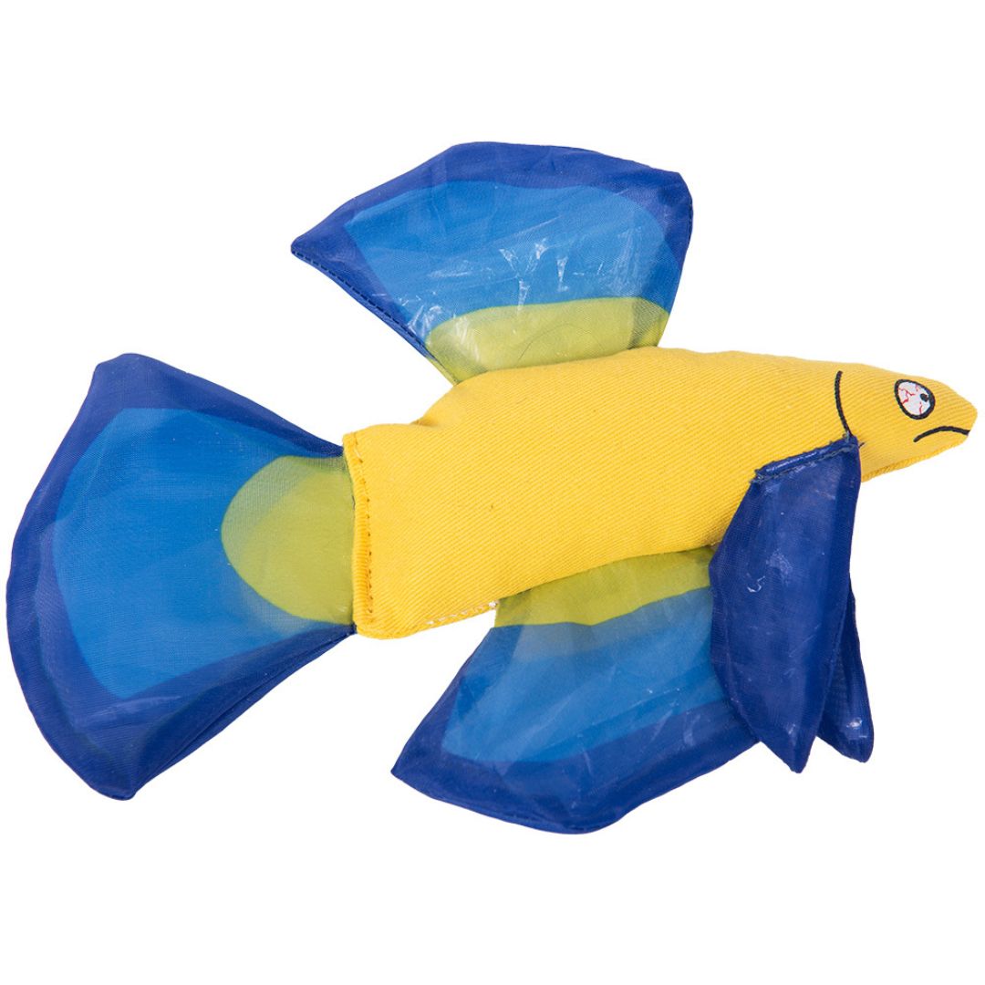 Yeowww Mo Betta Fish Catnip Cat Toy Blue,