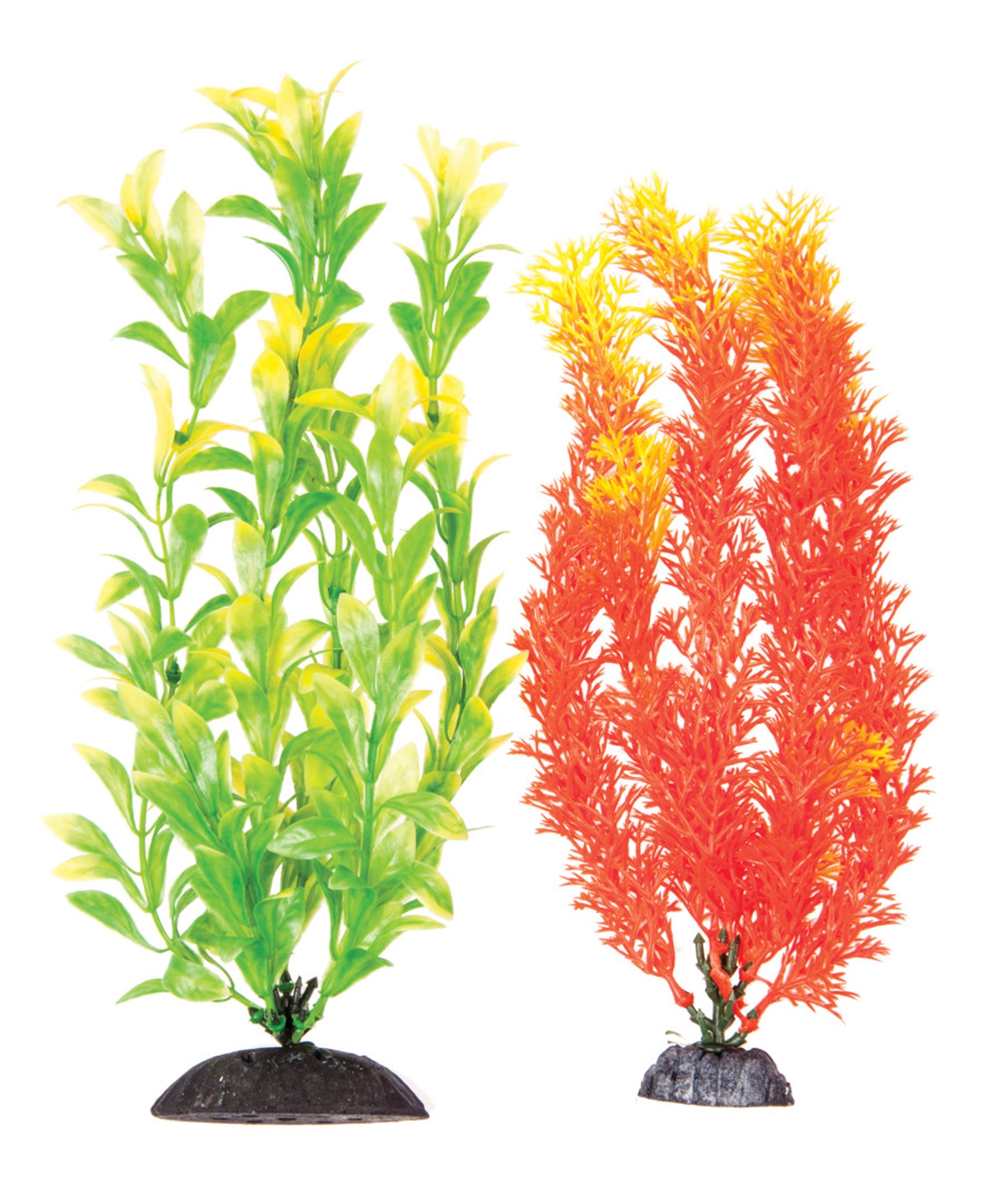 Aquatop Aquarium Plants Orange, Green 10 inch 2 pack