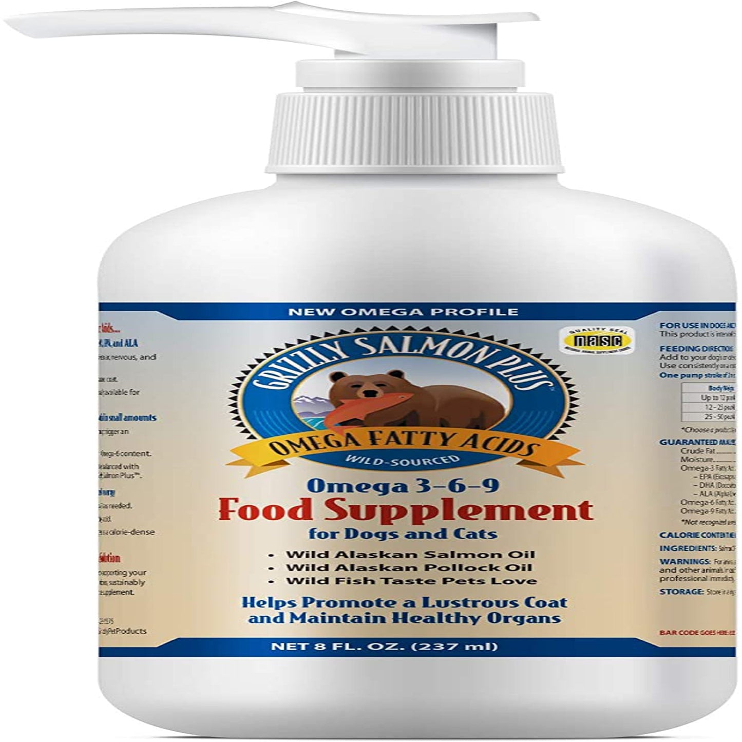 Grizzly  Dog Salmon Oil 8oz