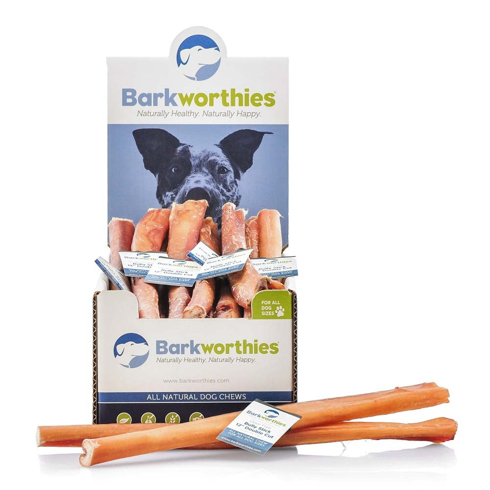 Barkworthies Bully Stick Odor Free Double Cut 12in/25ct