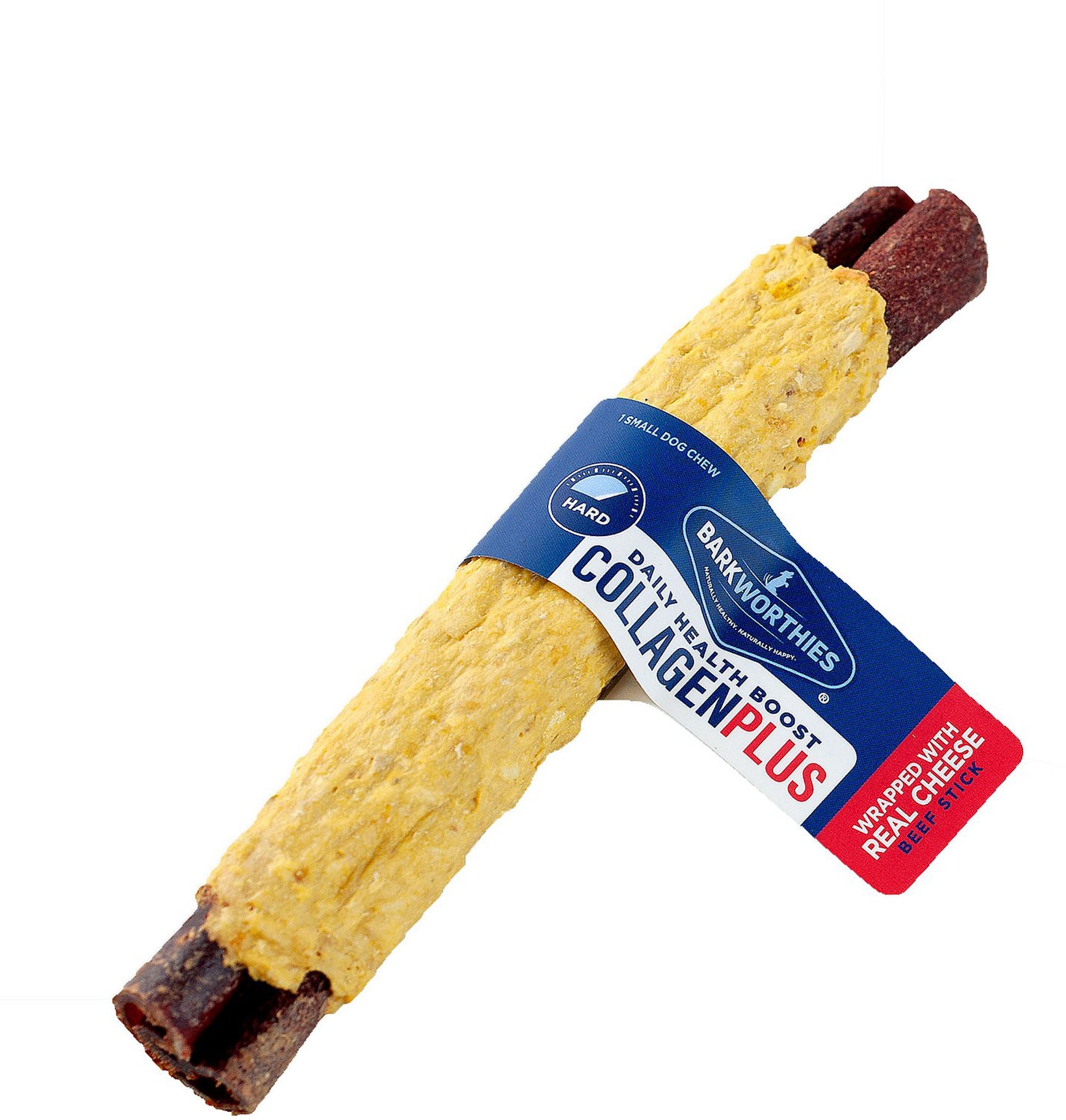 Barkworthies Collagen Stick Wrapped w/ Cheese Dog Treat 10ea/6 in
