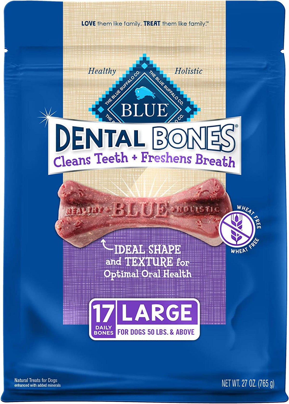 Blue Buffalo Dental Bones Large 27oz. (Case of 4)