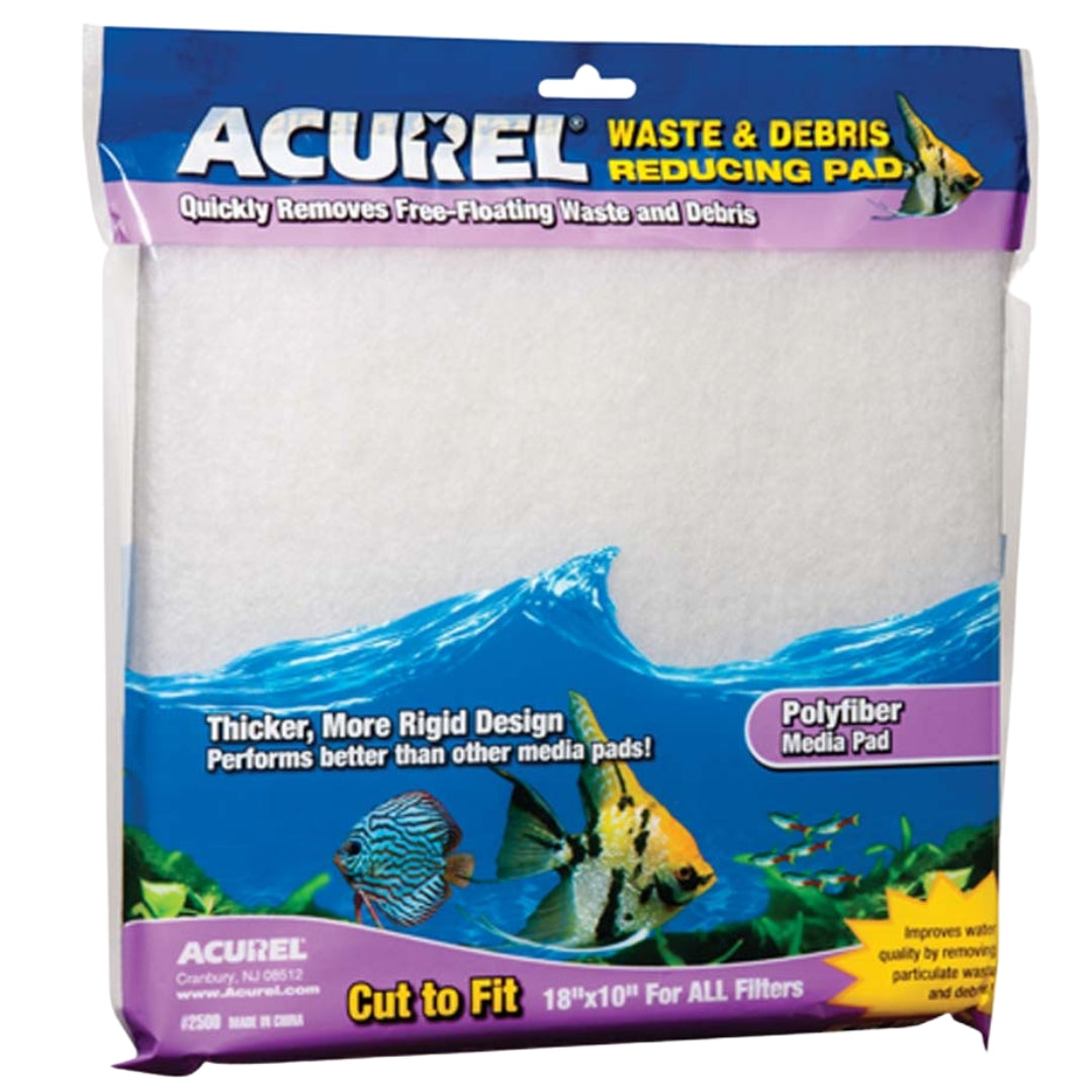 Acurel Cut to Fit Infused Media Pad Waste  Debris Reducing, White, 1ea/18 In X 10 in
