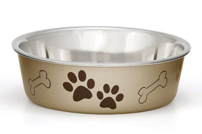 Loving Pets Metallic Dog Bowl Champagne 1ea/MD