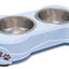 Loving Pets Double Diner Dog Bowl Murano Blue 1ea/MD