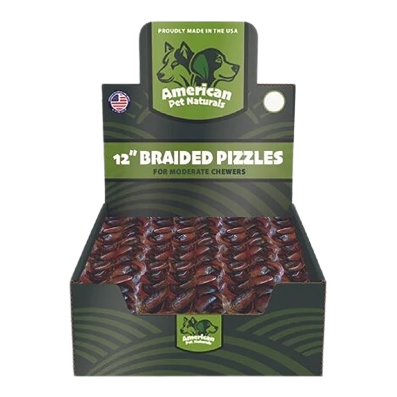 American Pet Naturals Dog Grain Free Braided Bully 12 Inch 25 Count Display