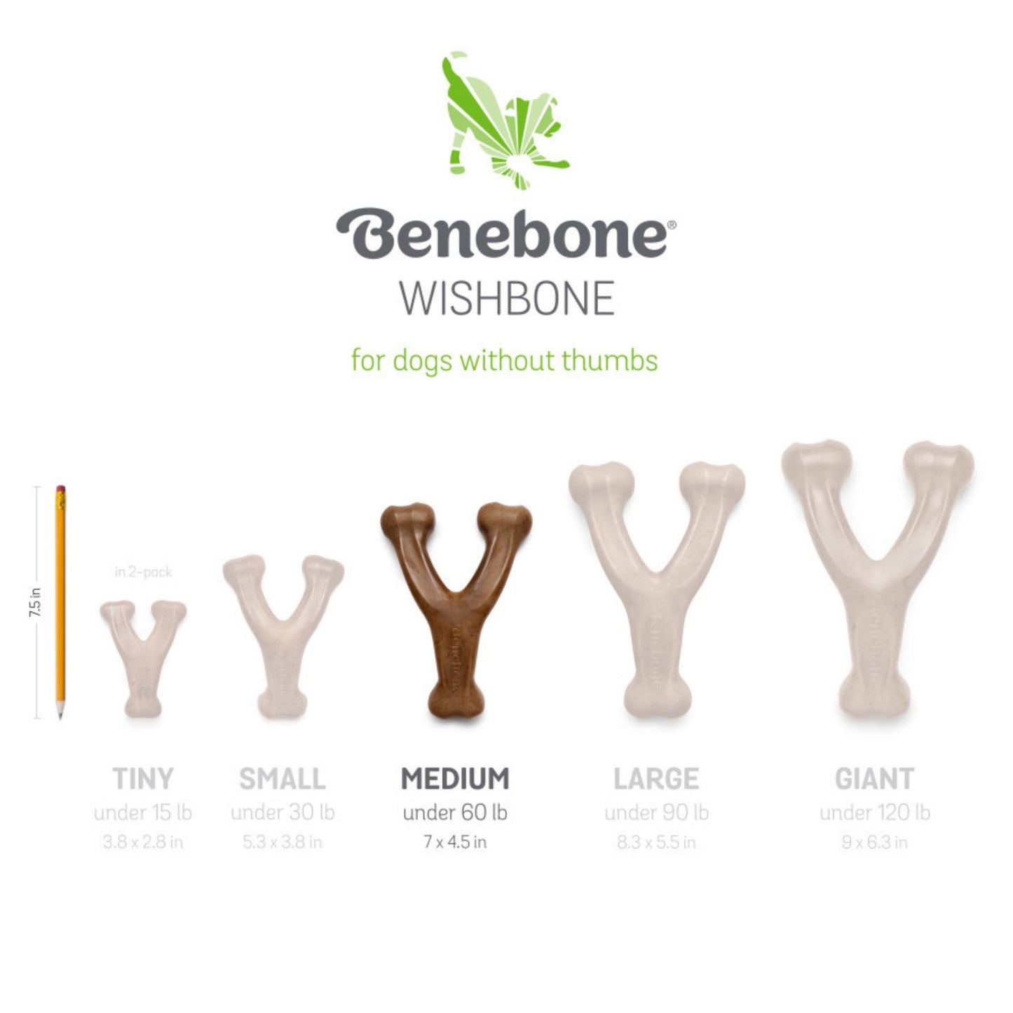 !Benebone Wishbone Durable Dog Chew Toy Chicken, 1ea/MD