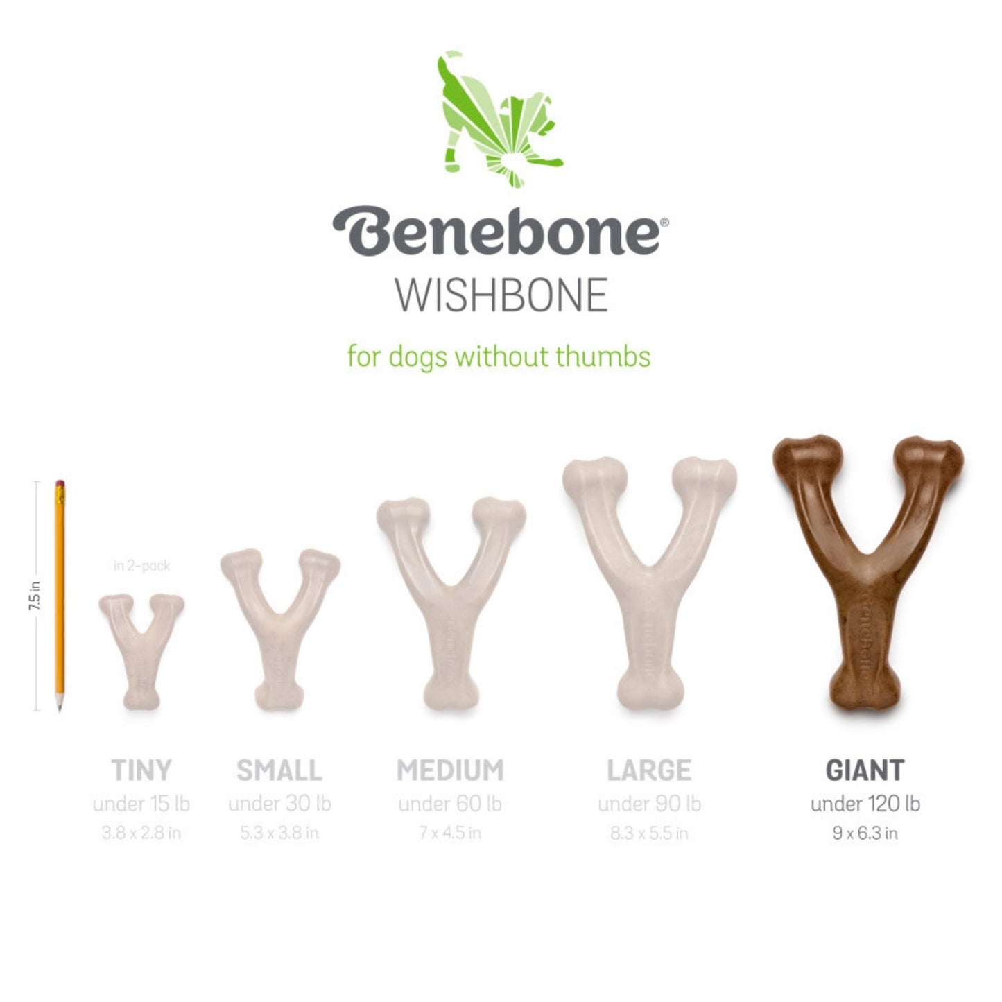 !Benebone Wishbone Durable Dog Chew Toy Bacon, 1ea/Giant