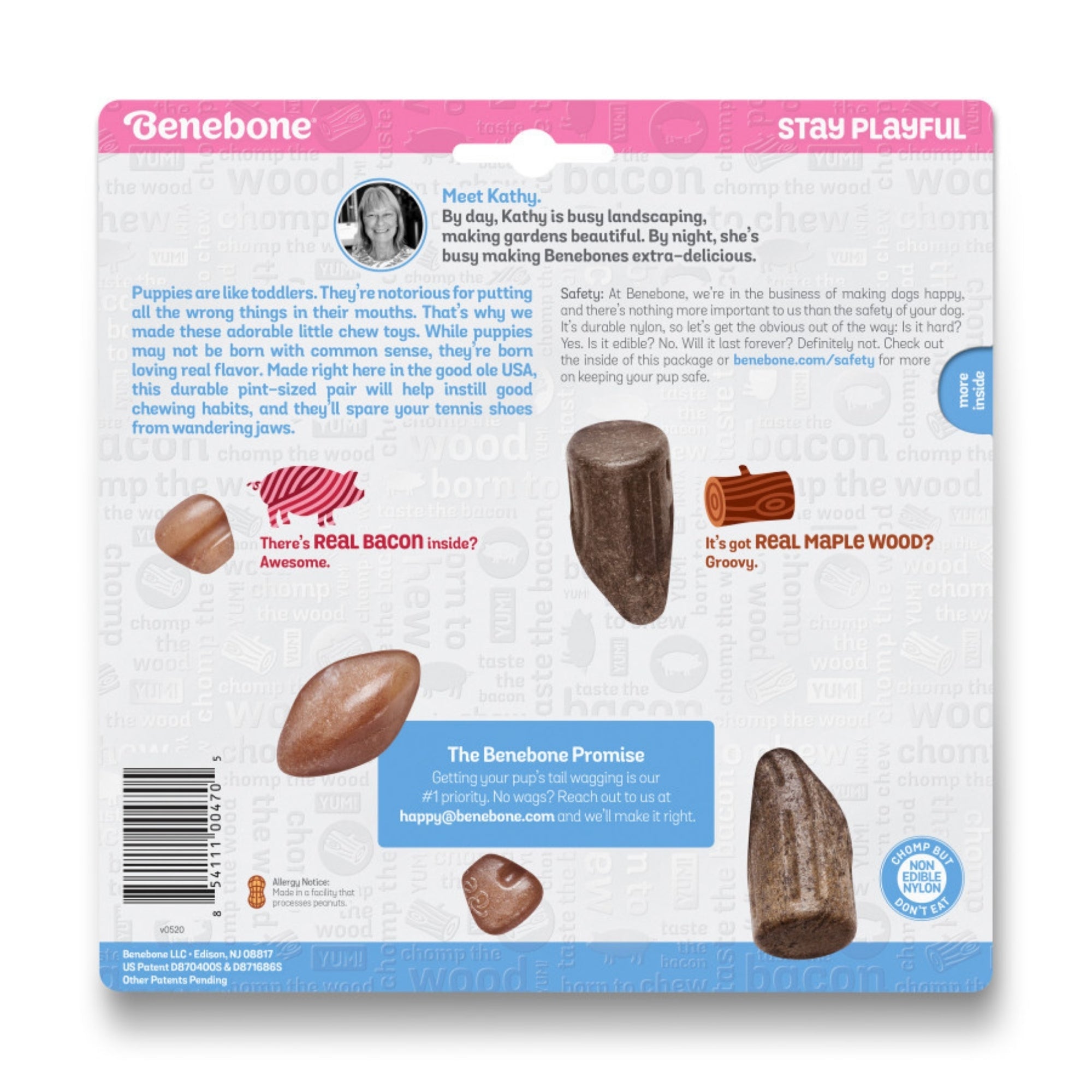 !Benebone Puppy Pack Stick & Zaggler Dog Chew Toy Maplewood & Bacon, 1ea/XS|2 pk