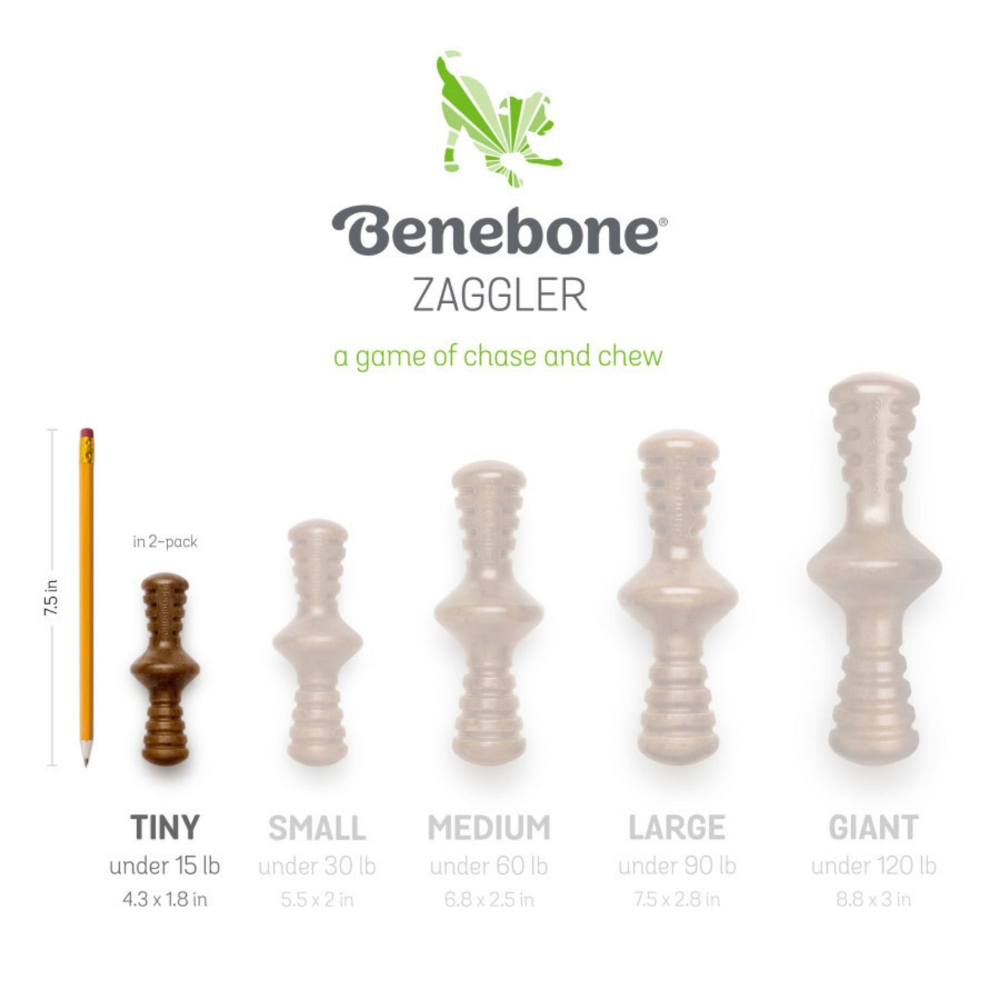 !Benebone Puppy Pack Stick & Zaggler Dog Chew Toy Maplewood & Bacon, 1ea/XS|2 pk